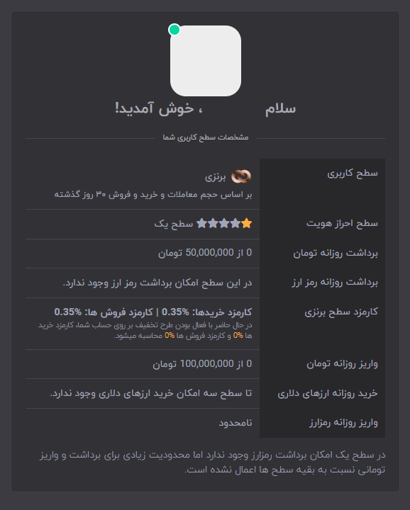 قسمت پنل کاربر