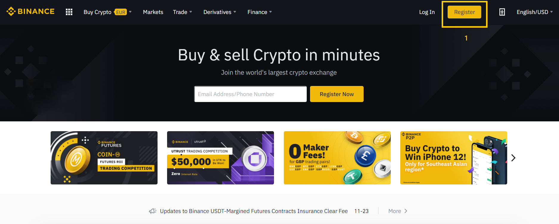 صفحه ثبت نام صرافی ارز دیجیتال بایننس