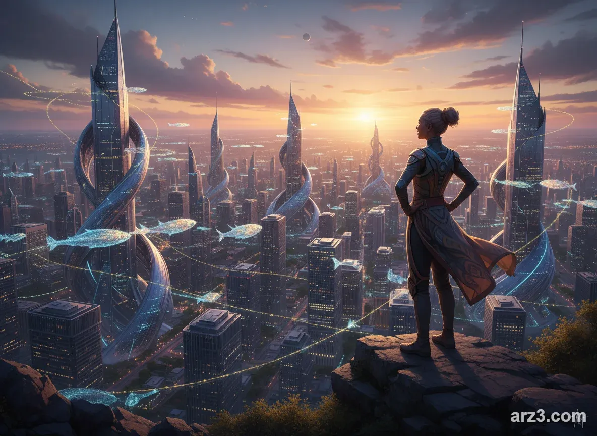 تصویری انتزاعی از اینترنت غیرمتمرکز Web3 با بلوکهای بلاکچین، شبکههای همتا به همتا و نمادهایی از مالکیت کاربر