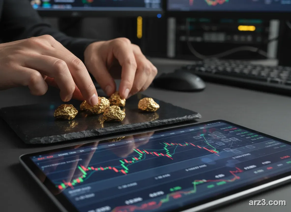 نمایش بصری از زنجیره بلوک و طلا در کنار هم